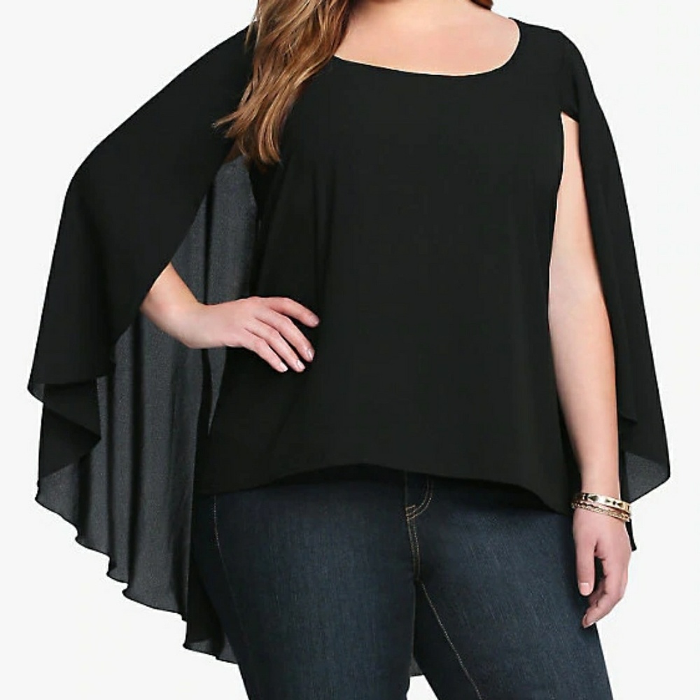 Torrid Chiffon Tank with Attached CLOAK size 1